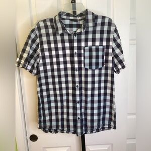 Vans Black and Blue Plaid Casual Shirt, size Medium